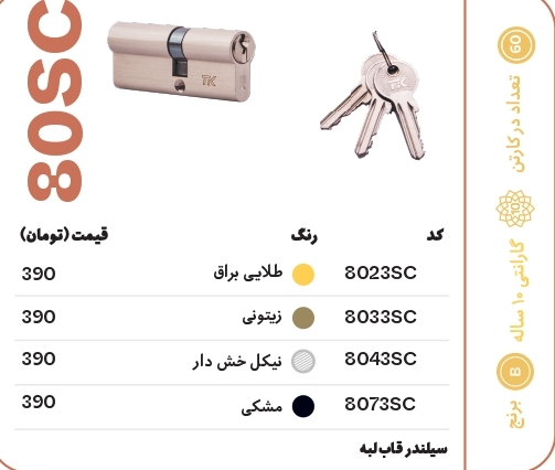 سیلندر قاب لبه تیک مدل 80SC